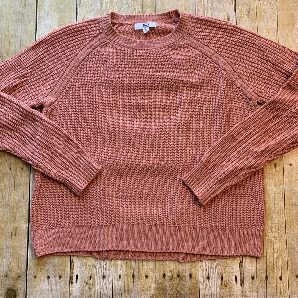 Jack by BB Dakota Coral Back Cut Out Sweater